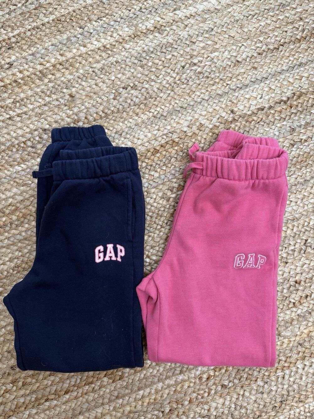 Gap Kids Girls Fleece Jogger Sweatpants Lot of 2 Navy Pink Size L 10 Logo